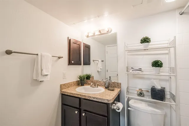 a bathroom with a shower and a sink