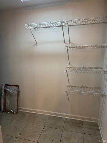 a view of a room with rack on the wall