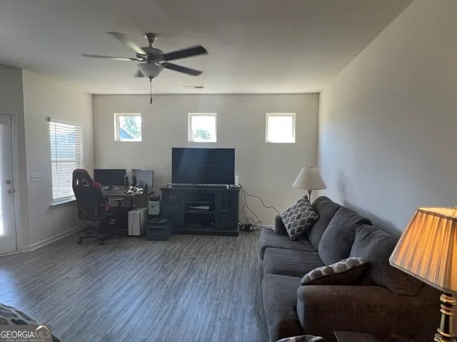 a living room with furniture