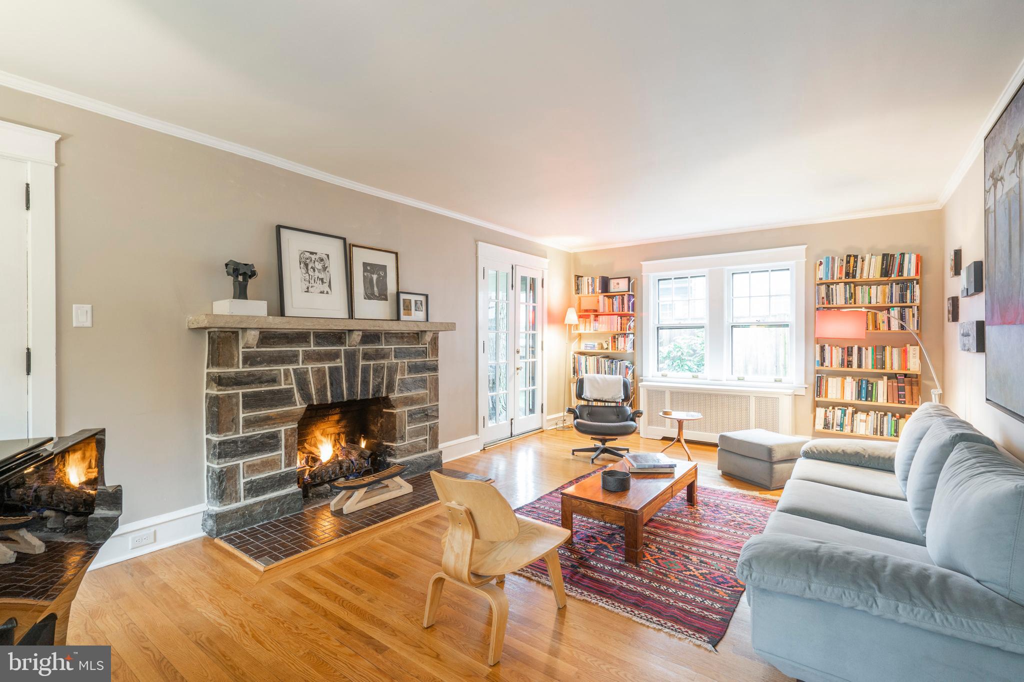 307 Hamilton Road Wynnewood, PA 19096 - Photo 6 of 48 Living Room With Gas Fireplace