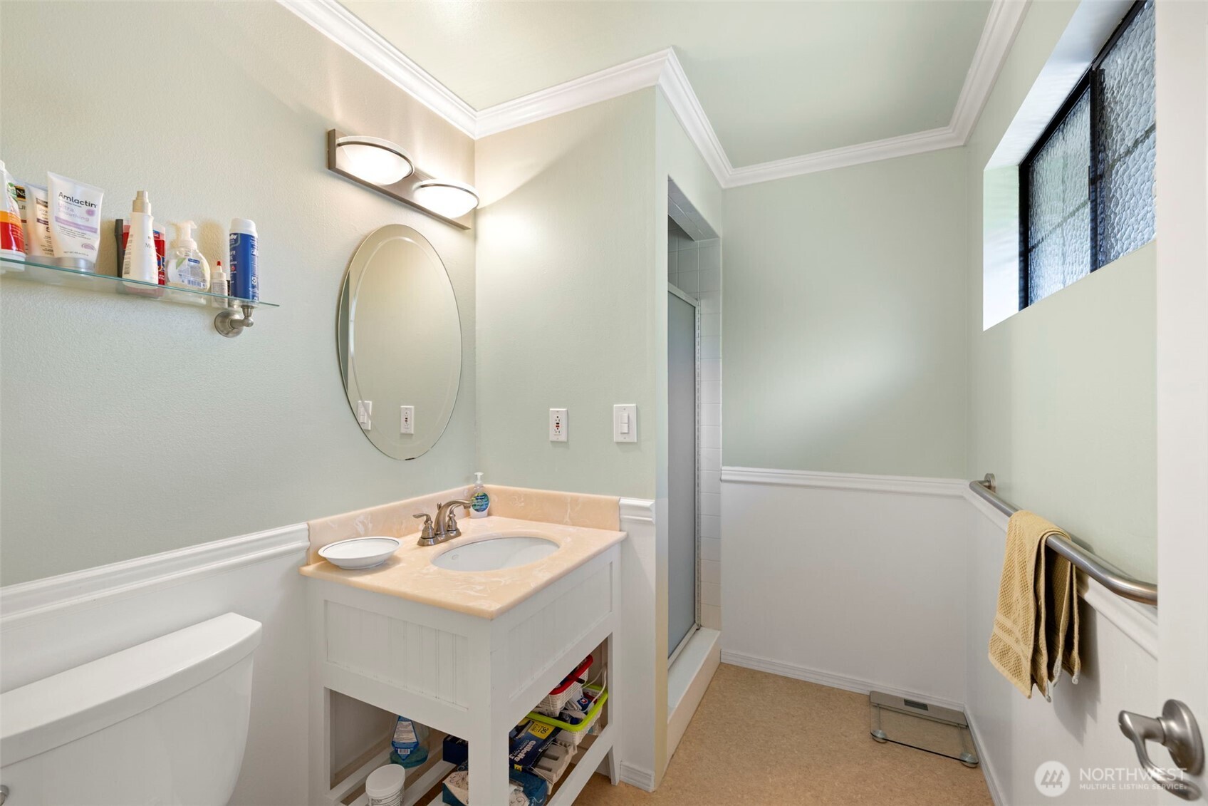 834 Cary Road Edmonds, WA 98020 - Photo 23 of 40 a bathroom with a sink a toilet and a mirror
