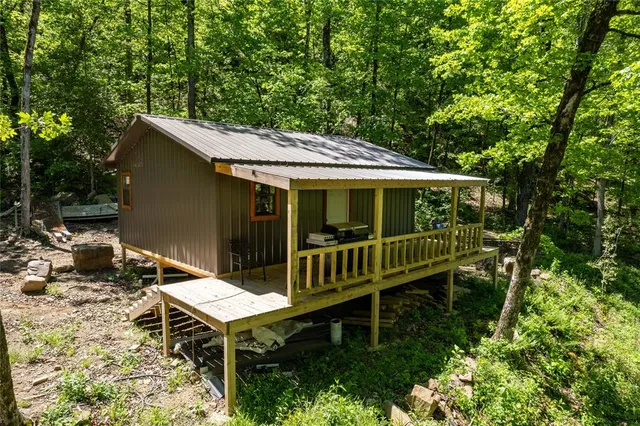 a view of lake with green space