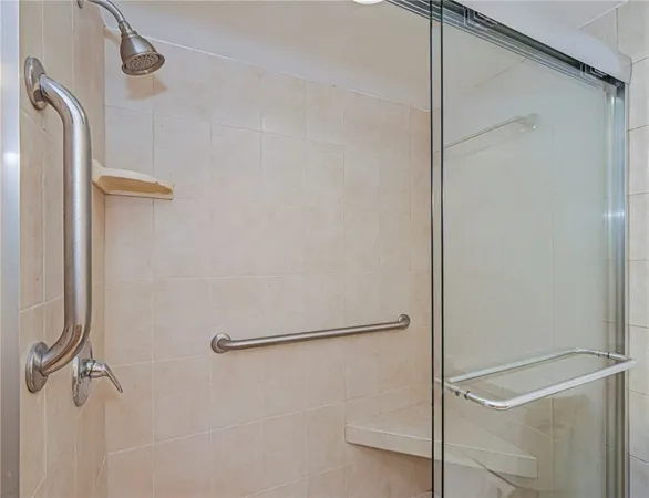 a bathroom with a shower