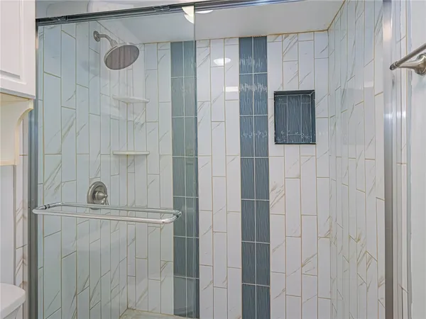 a bathroom with a shower
