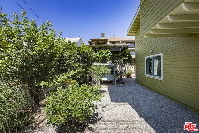 a view of a garden with plants