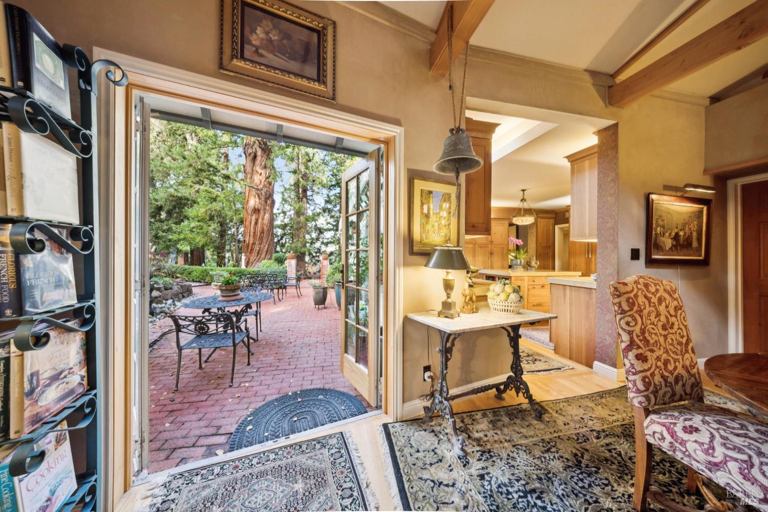42-50 Grove Street San Rafael, CA 94901 - Photo 12 of 52 Main House-dining room with french doors creating flow to outside fordining al fresco.