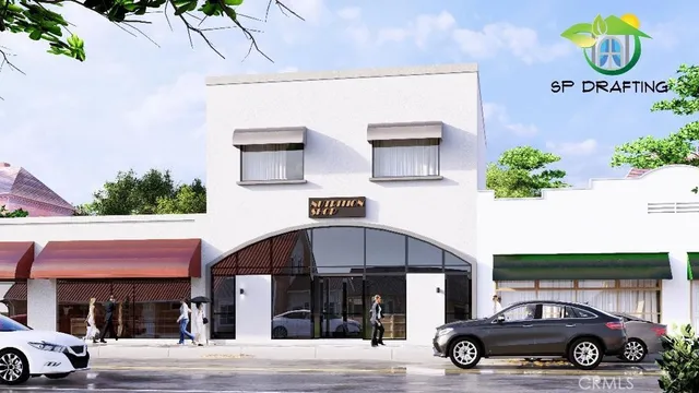 a car parked in front of a building