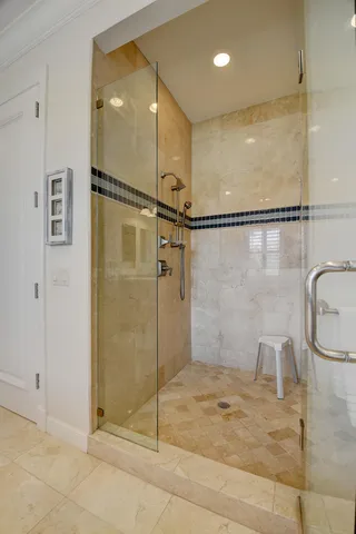 a bathroom with a shower