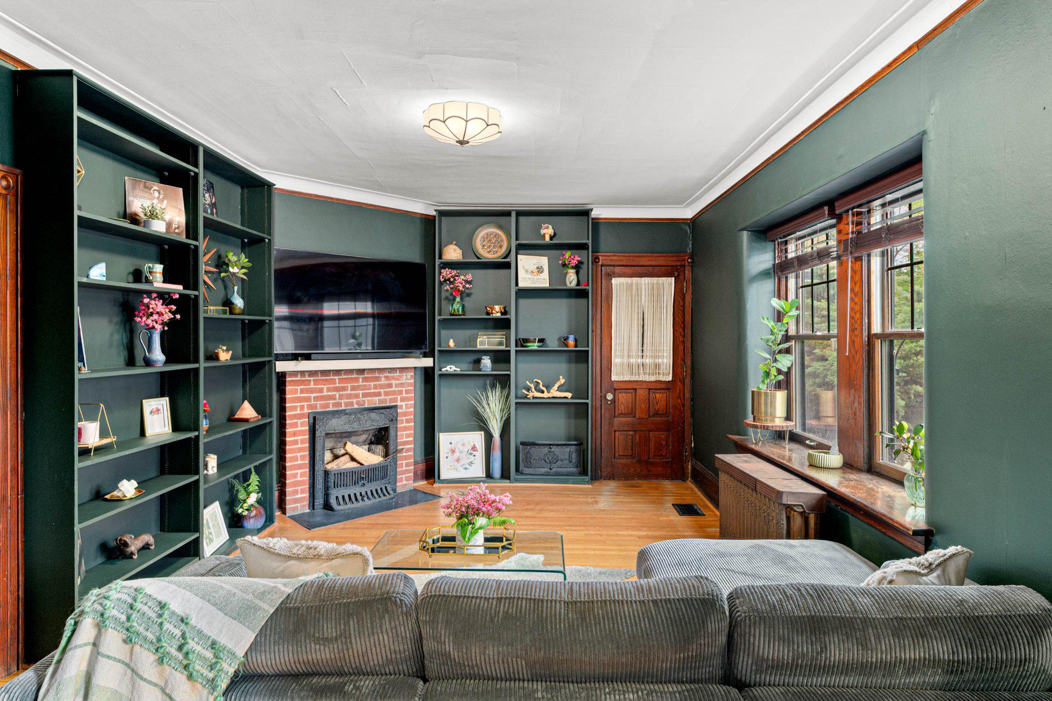 7602 Spring Avenue Elkins Park, PA 19027 - Photo 14 of 50 a living room with fireplace furniture and a flat screen tv