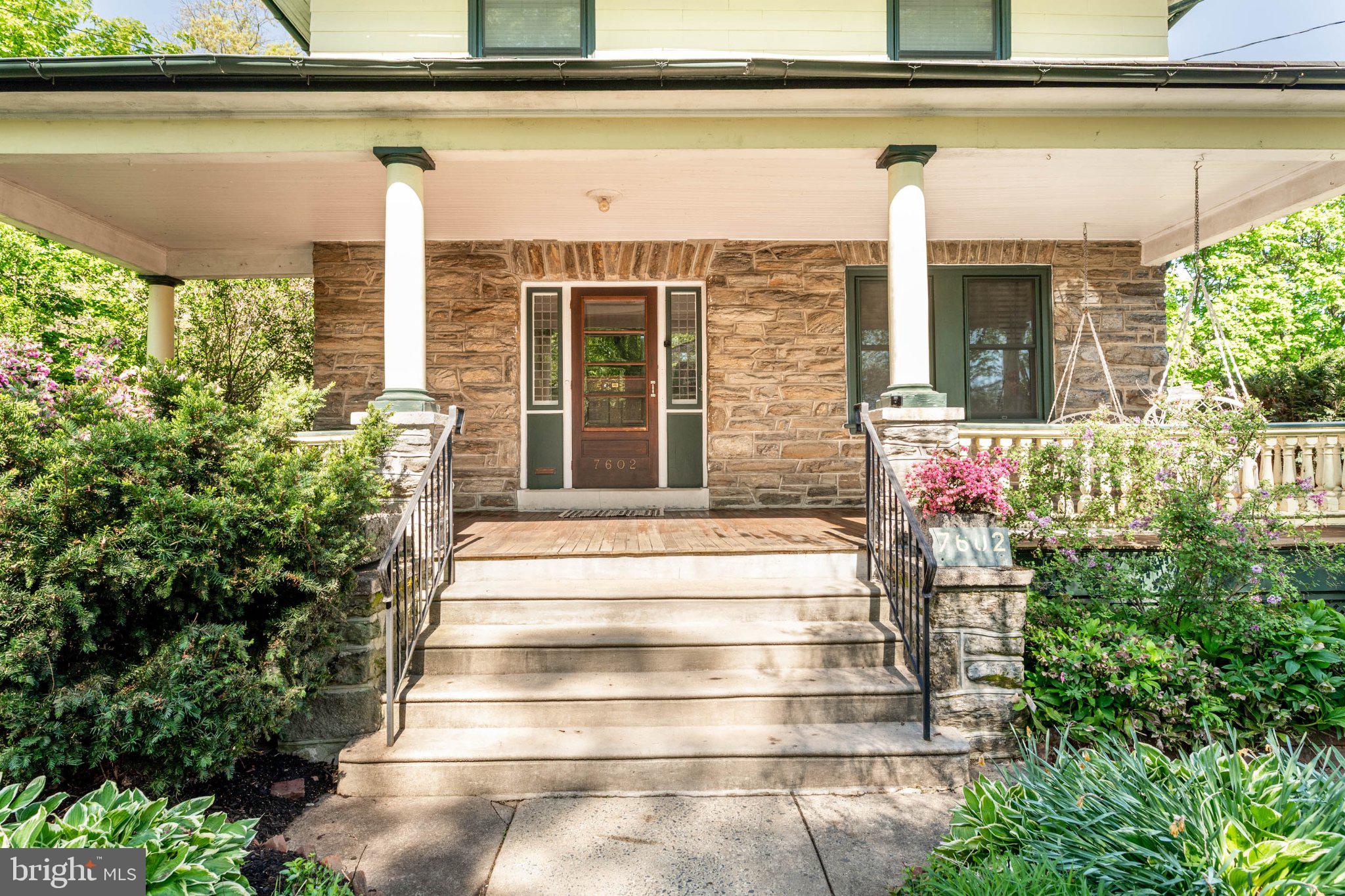 7602 Spring Avenue Elkins Park, PA 19027 - Photo 4 of 50 a front view of a house with a porch