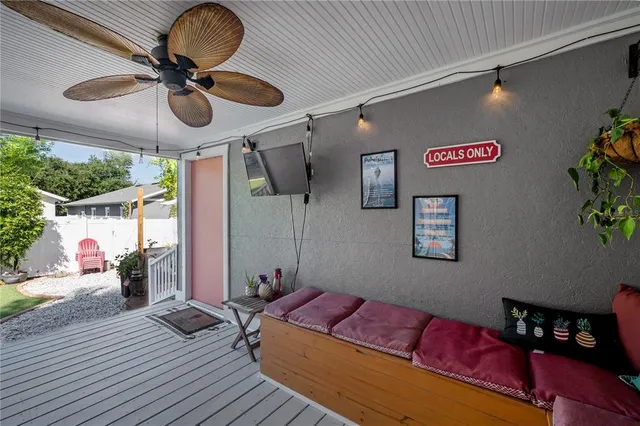 a living room with furniture