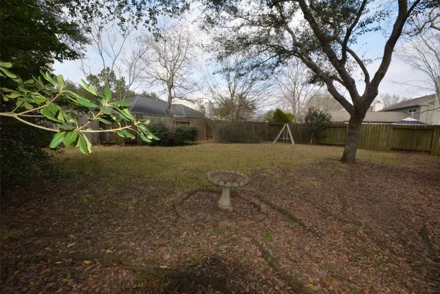 a backyard of a house with lots of green space