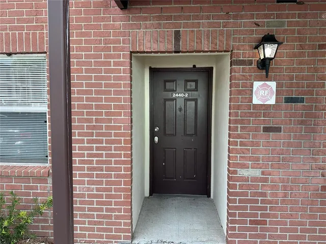 a view of wooden door