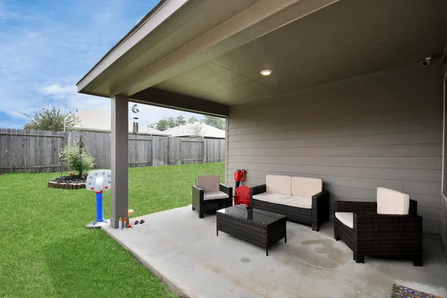 a building outdoor space with garden view