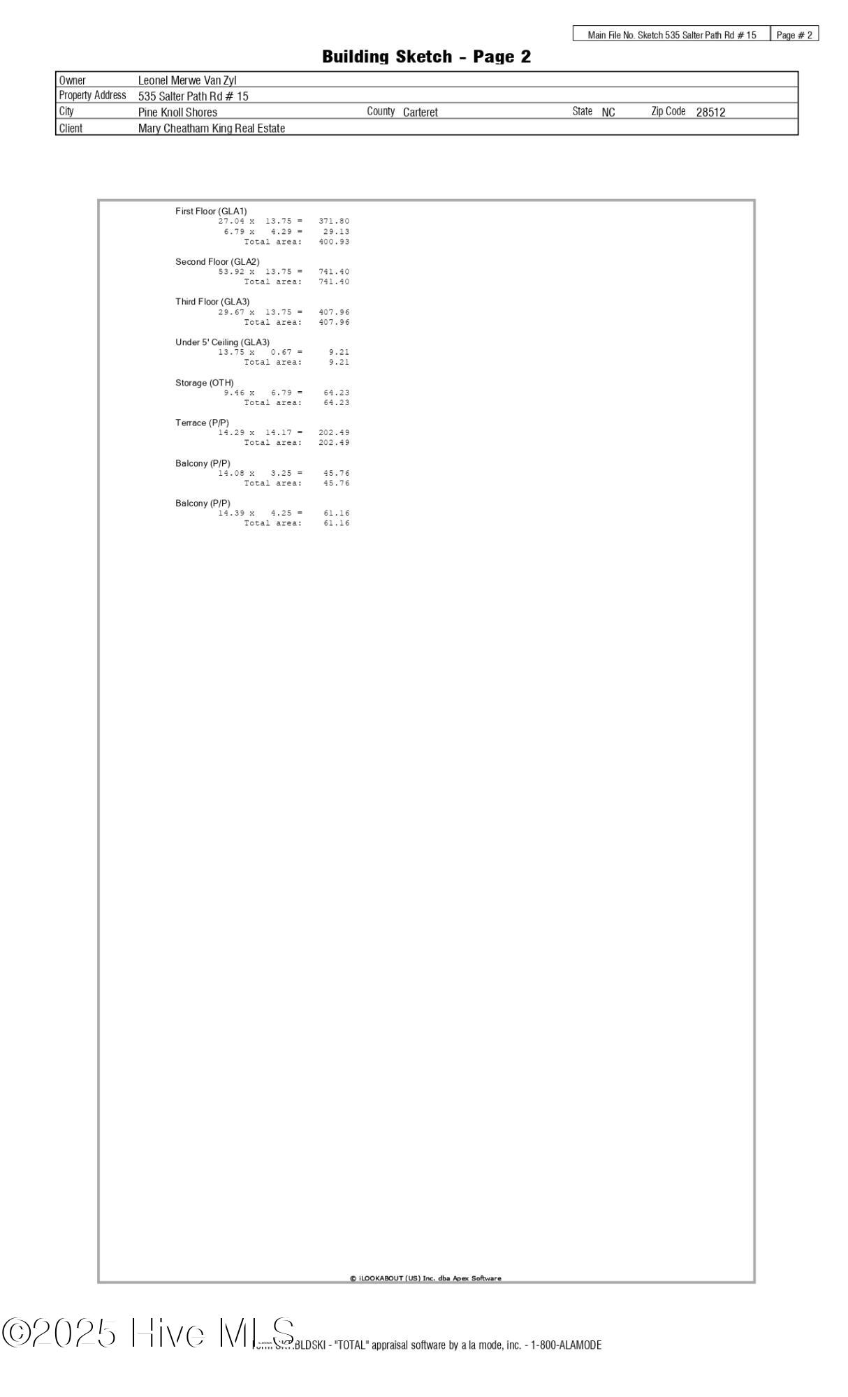 535 Salter Path Road, Unit 15 CORAL SHORES Pine Knoll Shores, NC 28512 - Photo 43 of 43 Sketch/Floorplan