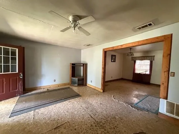 a view of a livingroom with a fireplace