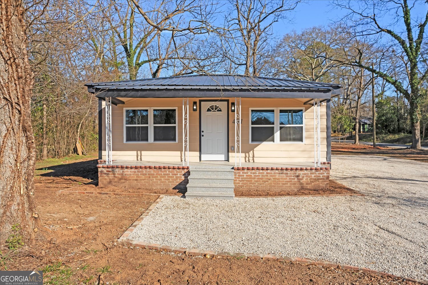 front view of a house with a porch