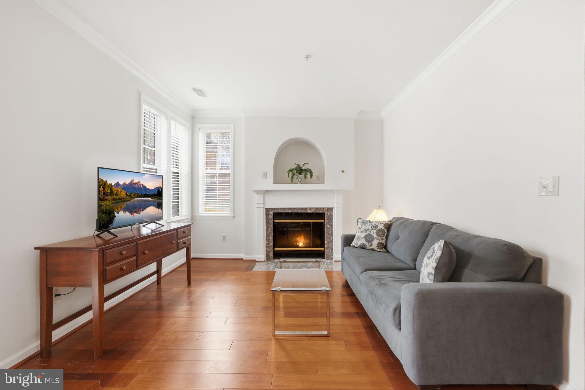 7023 Haycock Road Falls Church, VA 22043 - Photo 5 of 22 a living room with furniture fireplace and flat screen tv