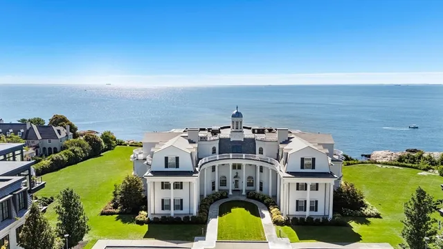 a aerial view of a house with a garden