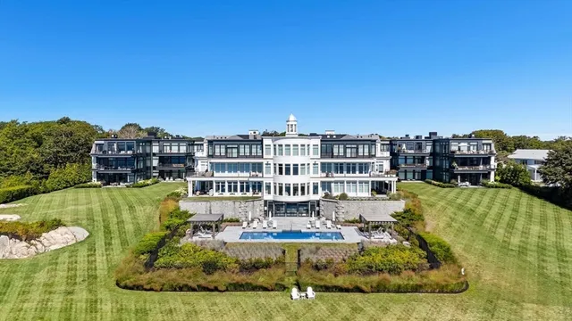 a aerial view of a house with a garden