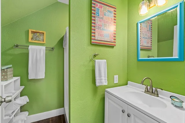 a view of a room with storage