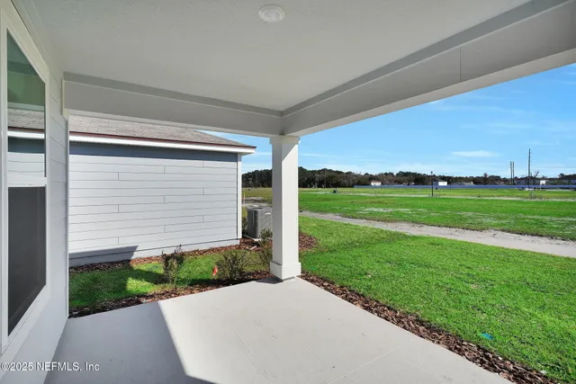 a view of a park with swings