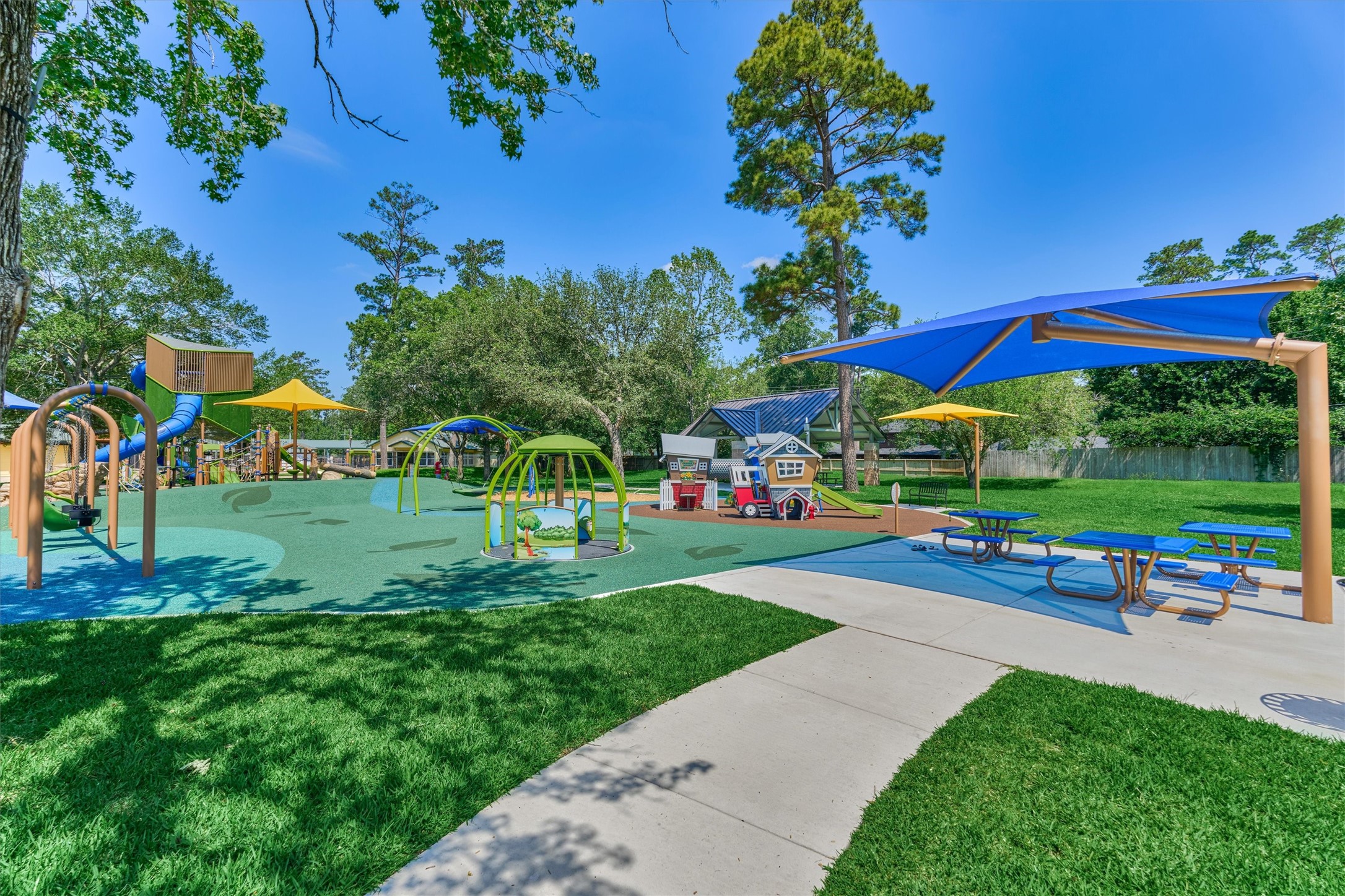 6515 Glenhill Drive Spring, TX 77389 - Photo 35 of 39 a view of yard with swimming pool and green space