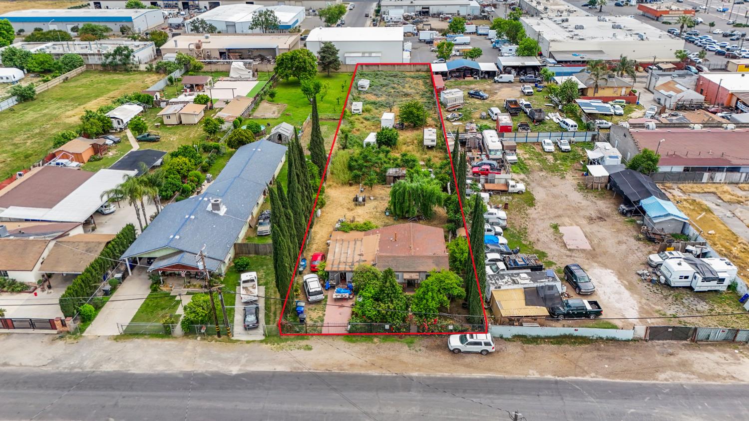 an aerial view of multiple house