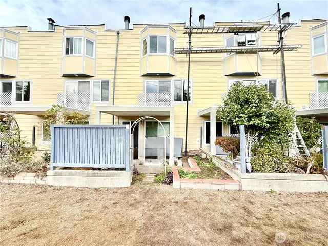 a view of a lake with a building