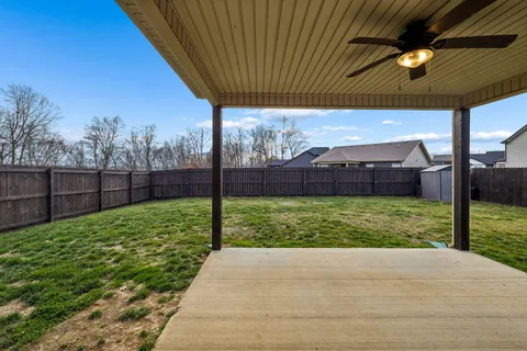 a view of a backyard with a garden