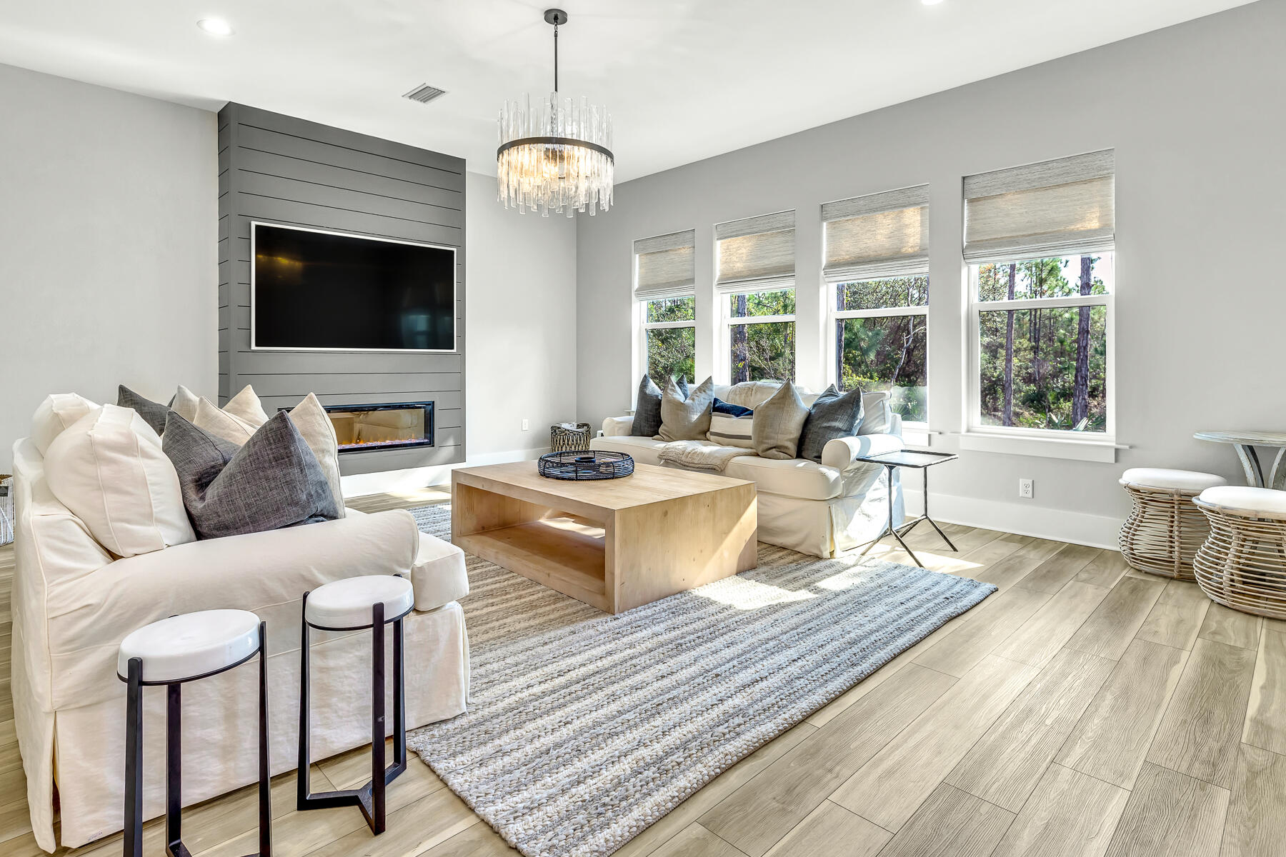 106 Marlberry Santa Rosa Beach Santa Rosa Beach, FL 32459 - Photo 15 of 37 a living room with furniture fireplace and a flat screen tv