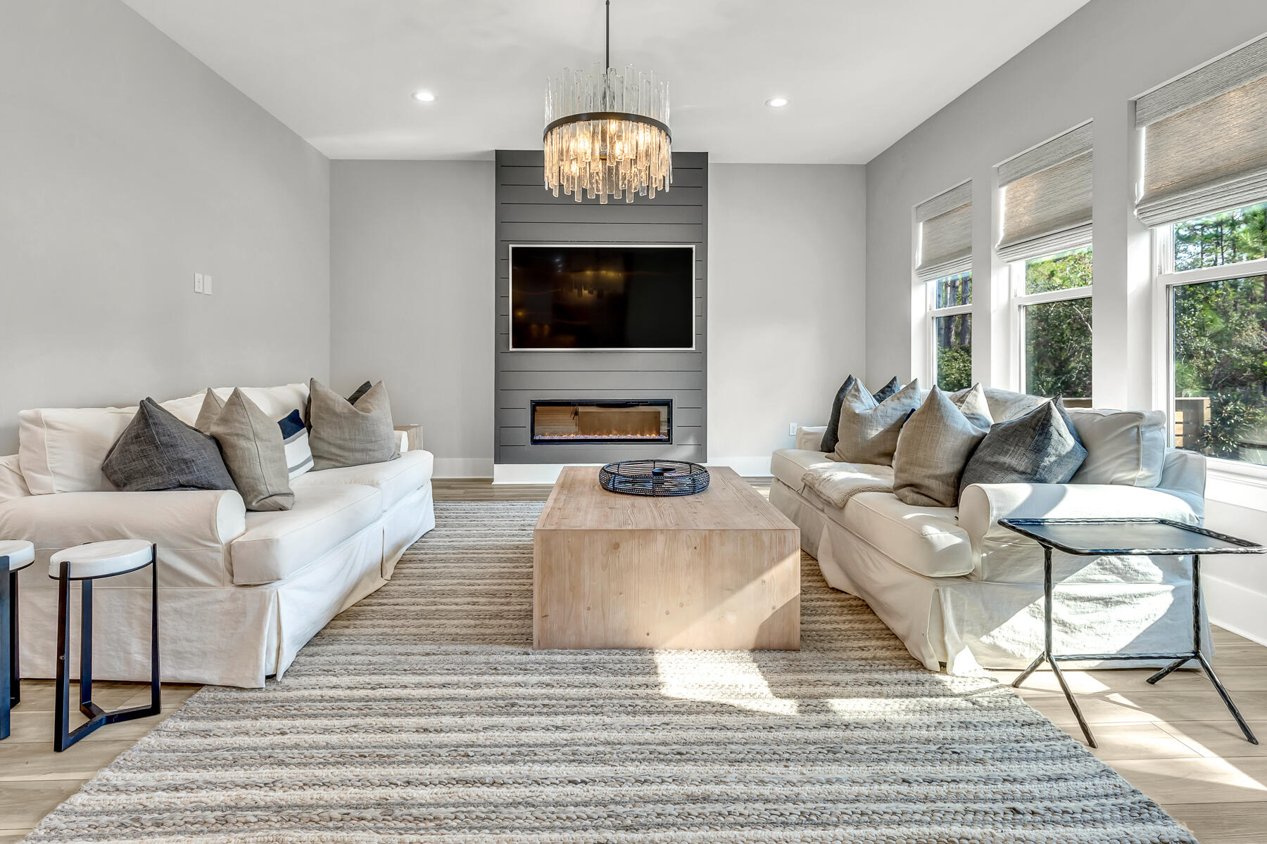 106 Marlberry Santa Rosa Beach Santa Rosa Beach, FL 32459 - Photo 16 of 37 a living room with fireplace furniture and a flat screen tv