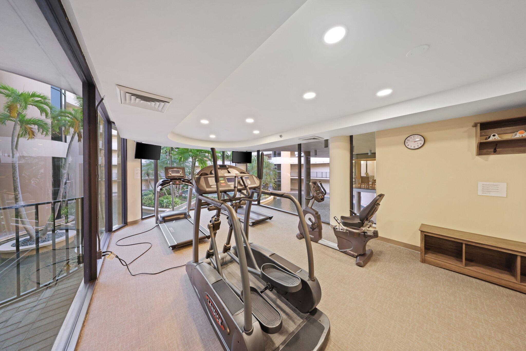 1401 South Ocean Boulevard, Unit 3090 Boca Raton, FL 33432 - Photo 29 of 46 a view of a room with gym equipment