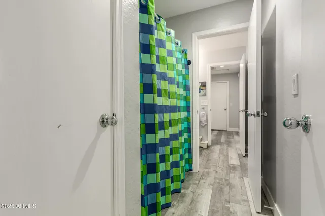 a bathroom with a shower