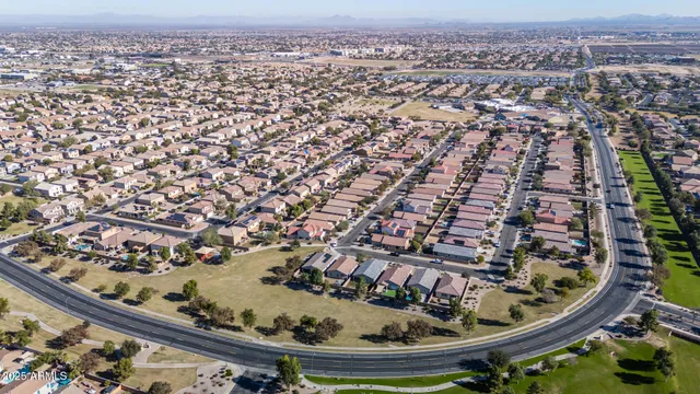an aerial view of a city
