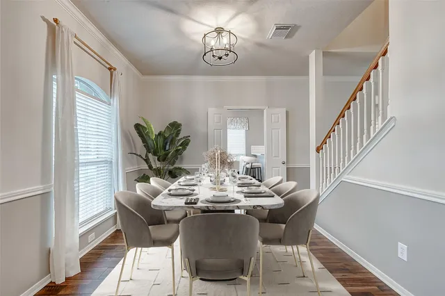 a view of entryway with wooden floor
