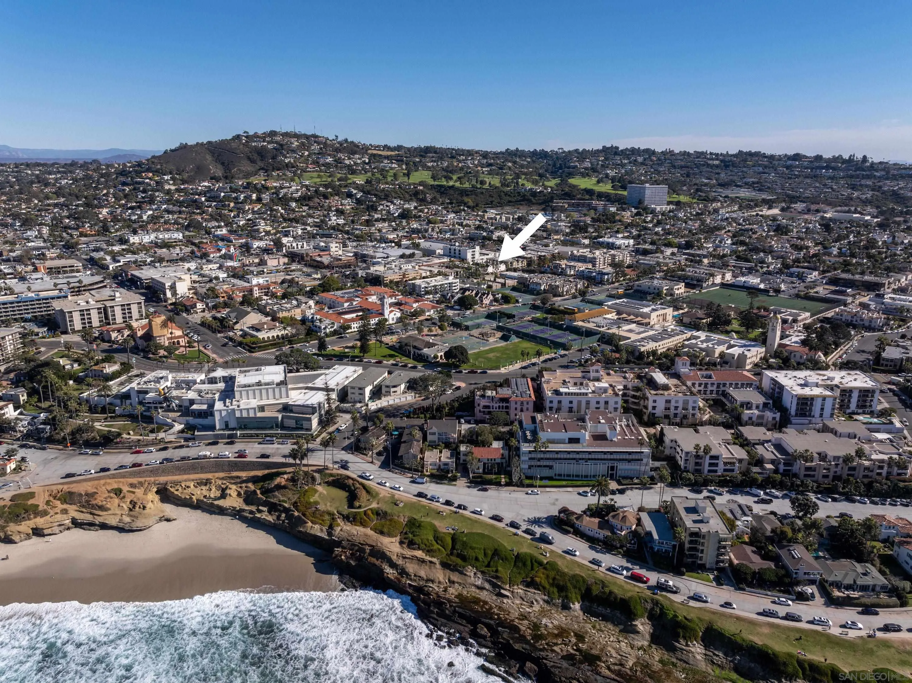 7585 Eads Avenue, Unit A La Jolla, CA 92037 - Photo 28 of 33 an aerial view of residential houses with city view