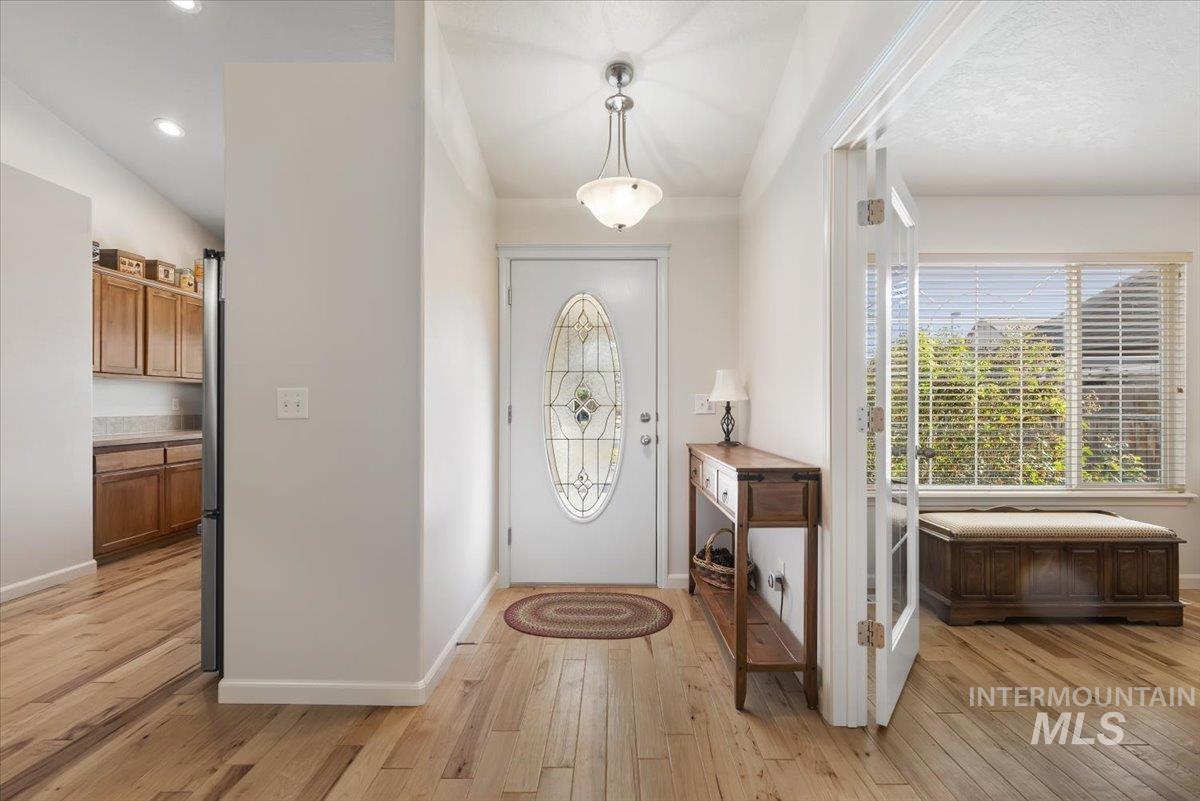 4167 North Arches Way Meridian, ID 83646 - Photo 5 of 36 Entryway with light wood-type flooring and recessed lighting