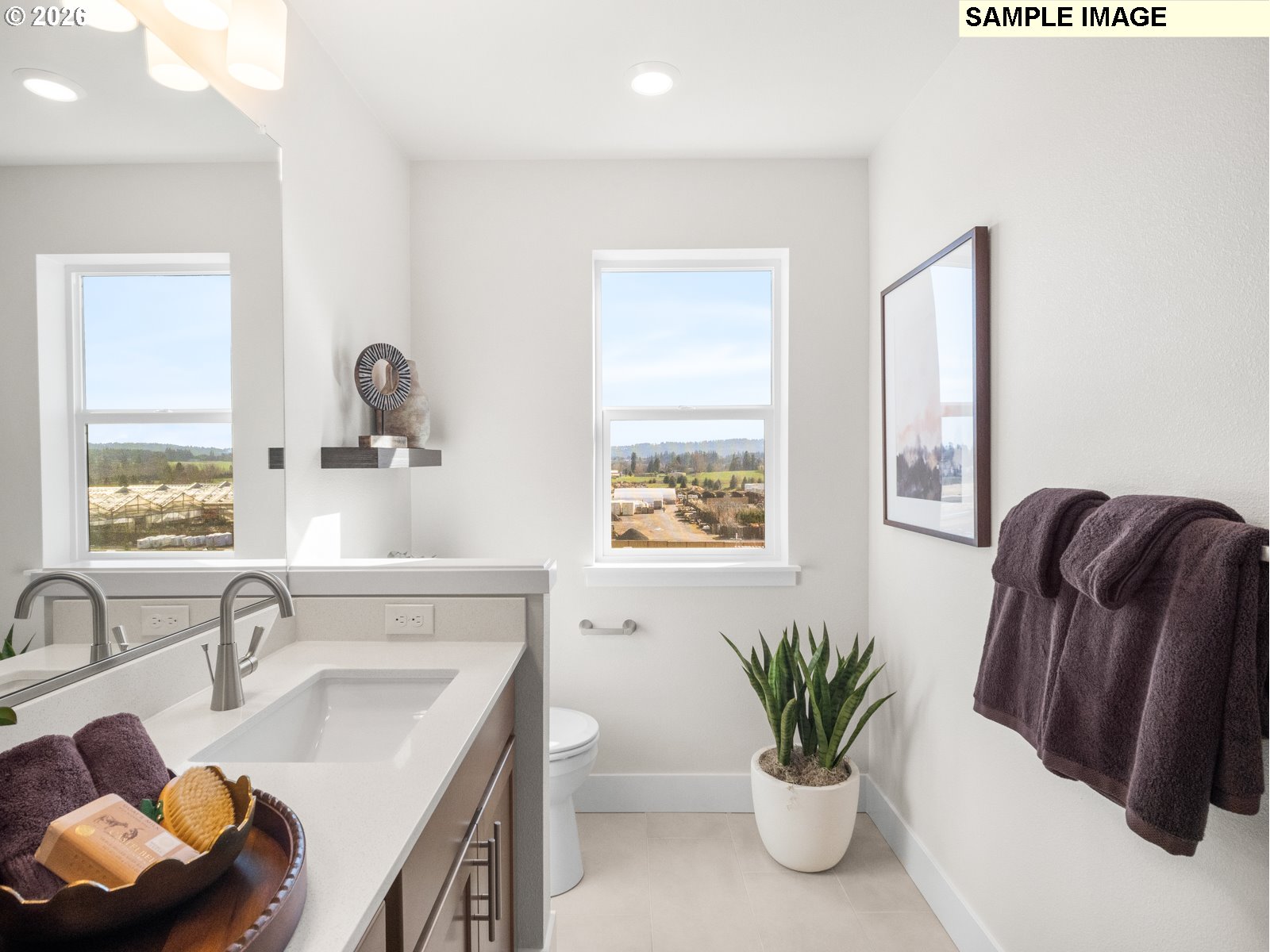 18218 Southwest Tippery Lane Beaverton, OR 97003 - Photo 18 of 21 a bathroom with a sink a faucet and a potted plant
