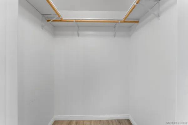 a view of small space with racks on the wall