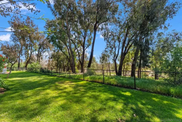 a backyard of a house with lots of green space