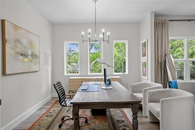 an aerial view of a house