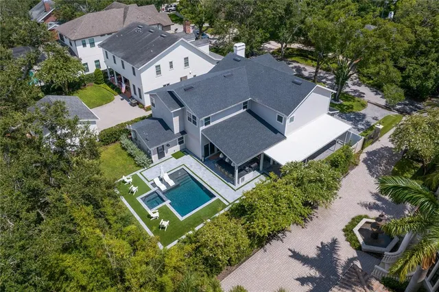 an aerial view of multiple house