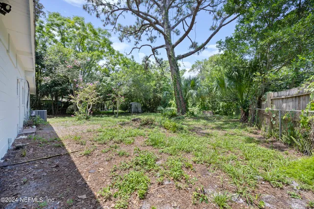 a view of backyard with green space
