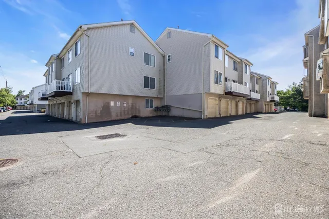 a view of a large white building