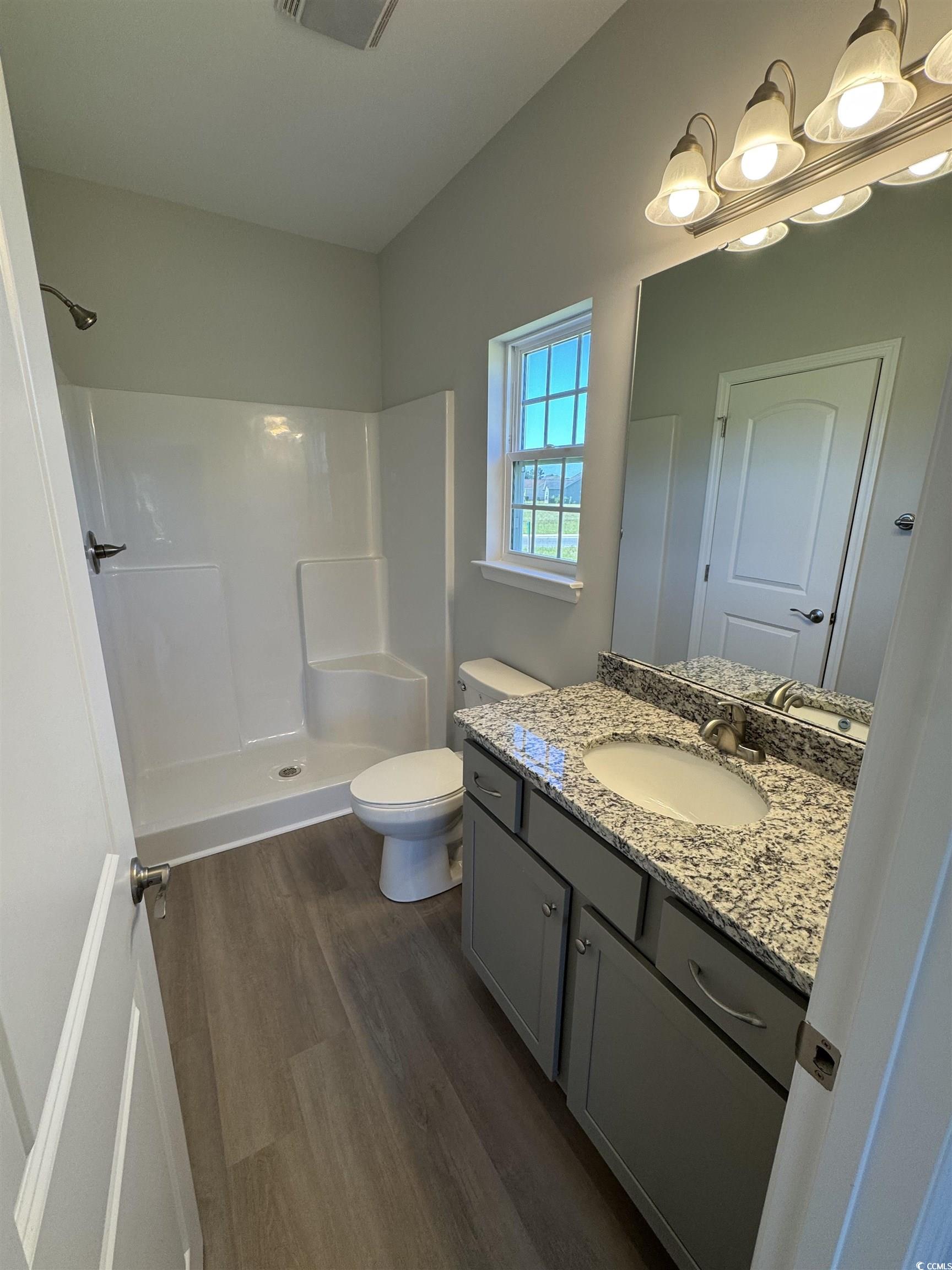 600 Shallow Cv Drive Conway, SC 29527 - Photo 14 of 14 Bathroom featuring vanity, dark wood-style floors,