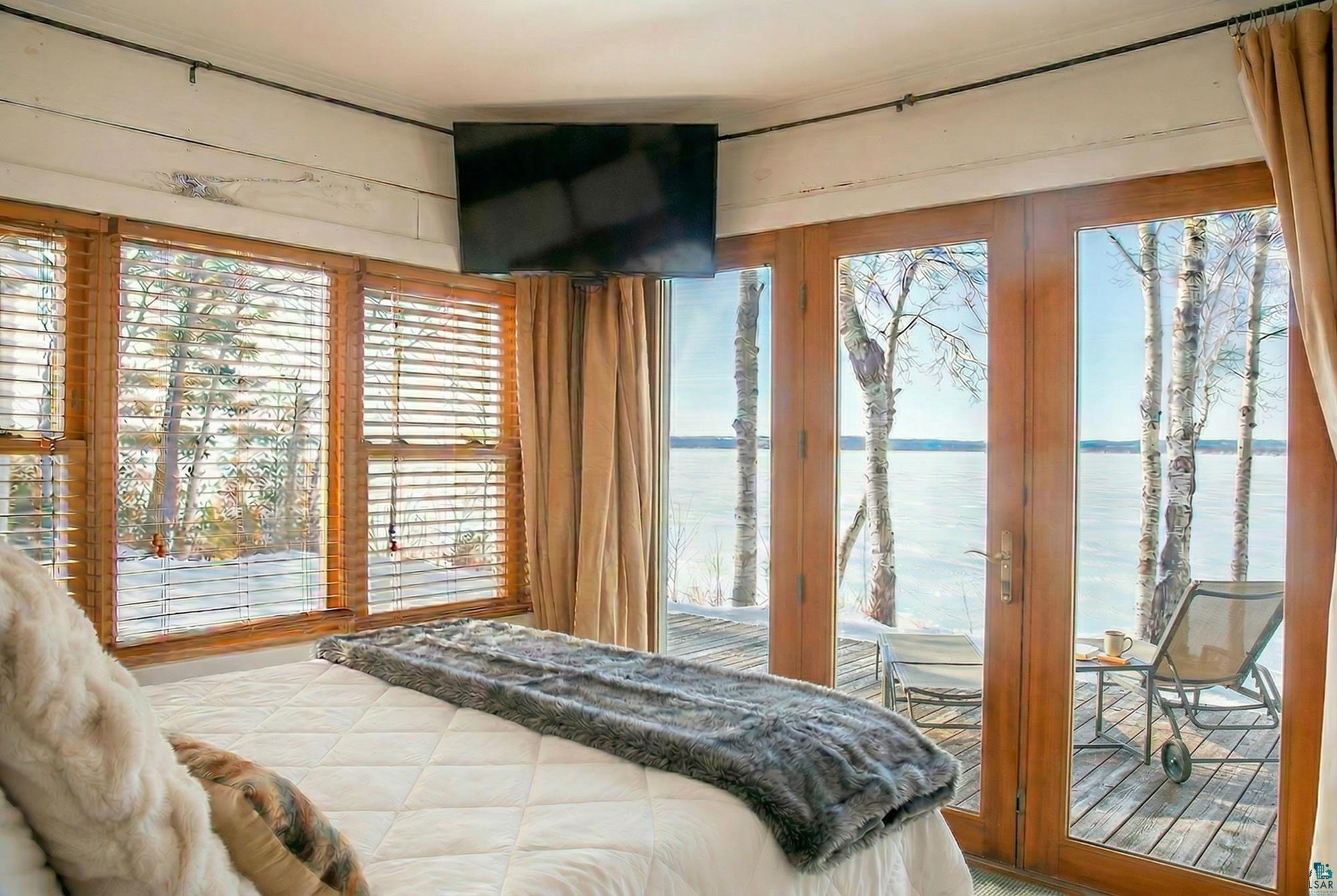 4107 B Lake Park Road Ashland, WI 54806 - Photo 9 of 15 Bedroom with access to outside and french doors