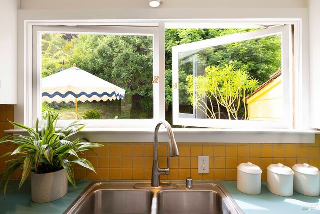 a close view of dining table