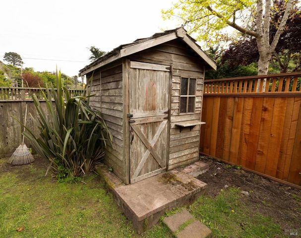 a outdoor view with a seating space