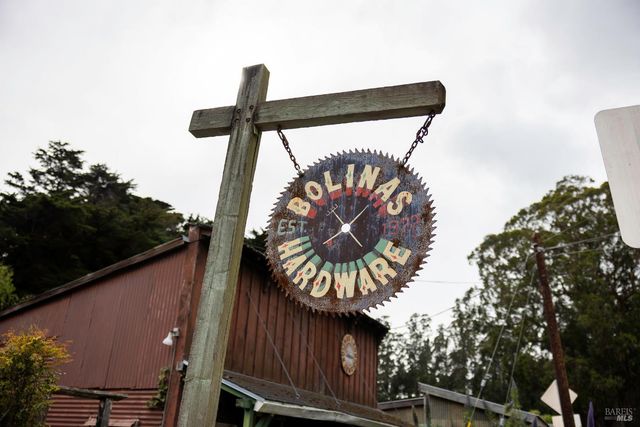 a view of a yard and mountain